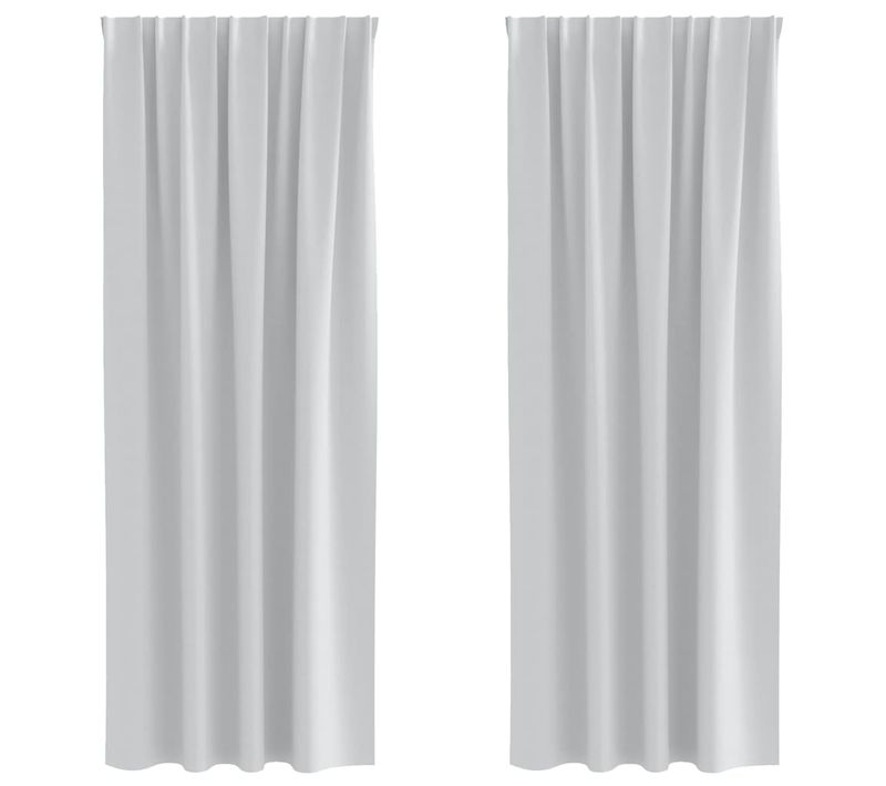 Lot de 2 Rideaux Occultants Gris Pâle Polyester 245x140