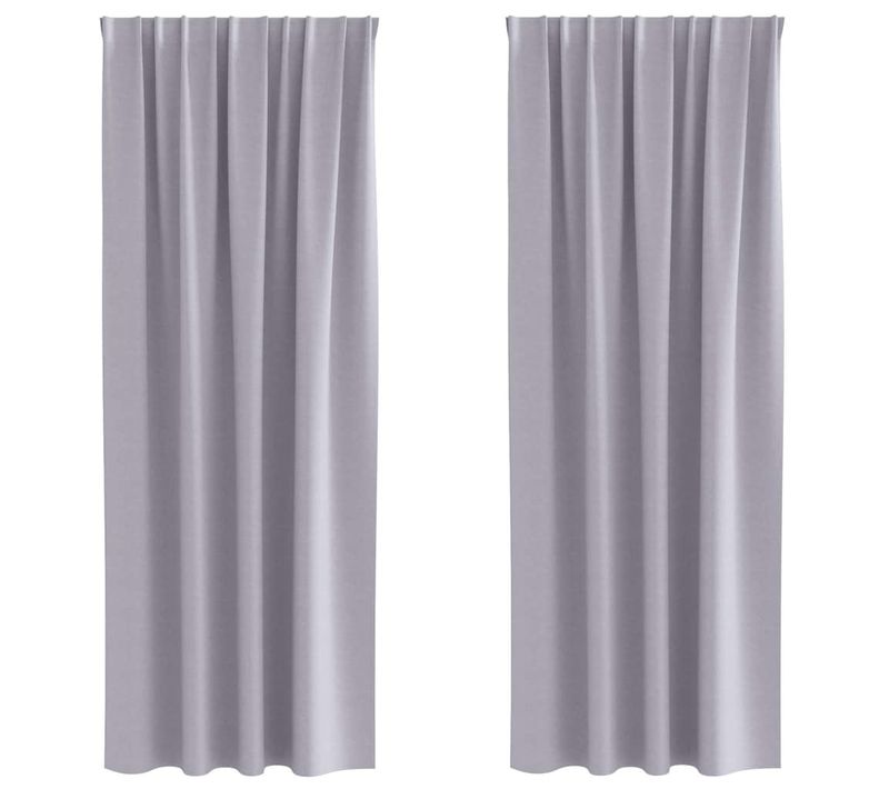 Lot de 2 Rideaux Occultants Gris Métal Polyester 245x140