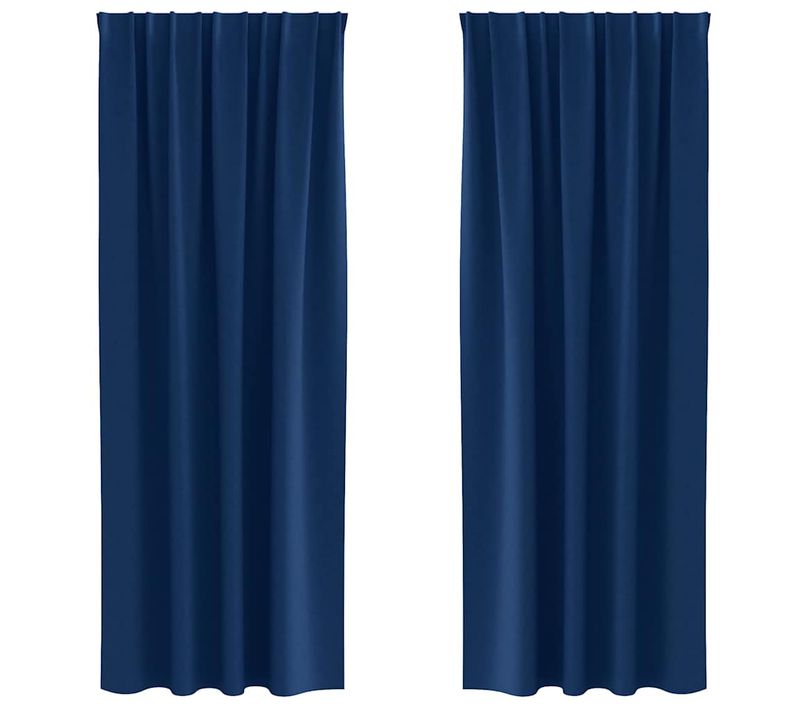 Lot de 2 Rideaux Occultants Bleu Foncé Polyester 225x140