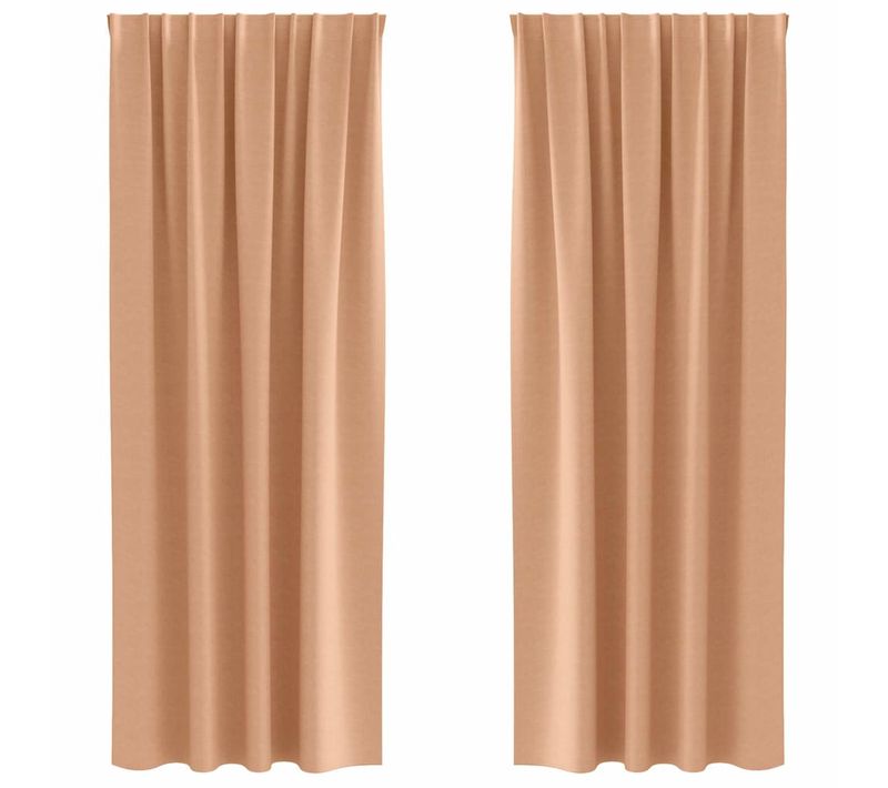 Lot de 2 Rideaux Occultants Marron Clair Polyester 225x140