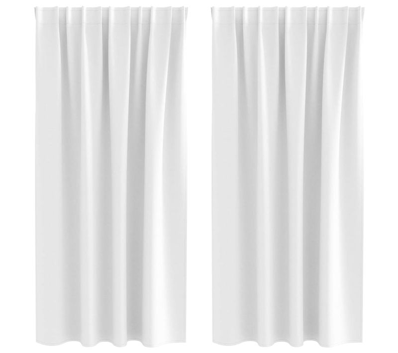 Lot de 2 Rideaux Occultants Blanc Lumineux Polyester