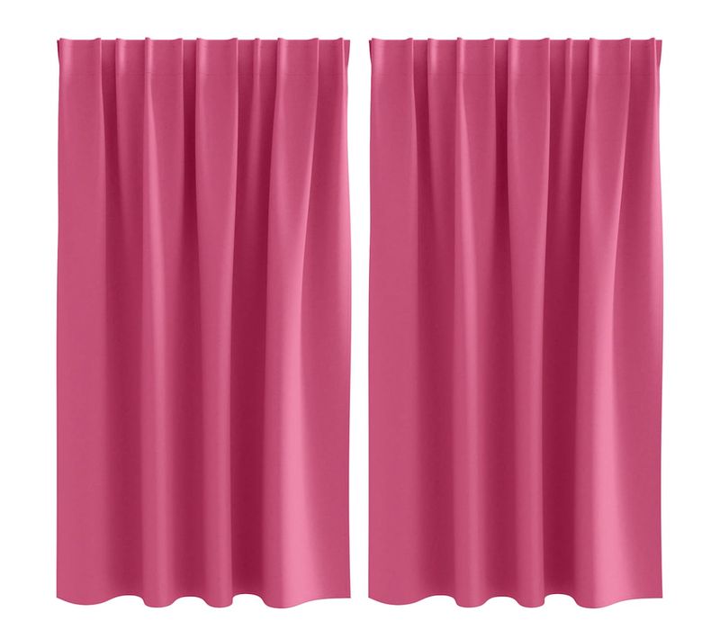 Lot de 2 Rideaux Occultants Rose Vif Polyester