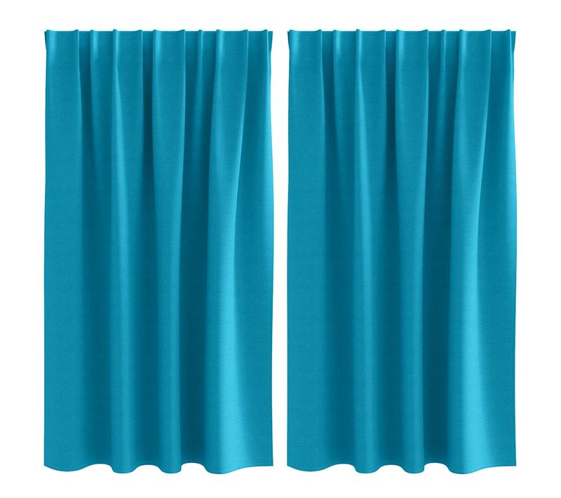 Lot de 2 Rideaux Occultants Turquoise Polyester 140x140