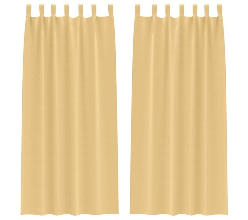 Lot de 2 Rideaux Occultants Beige Polyester 225x140