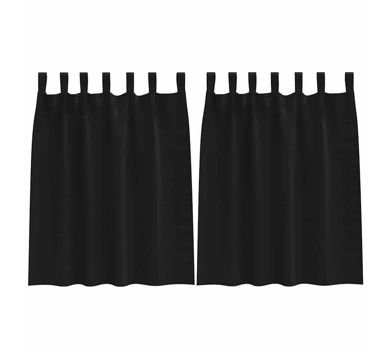 Lot de 2 Rideaux Occultants Noir Polyester 140x140