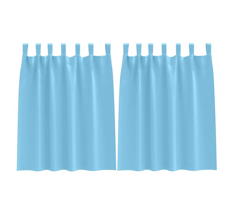 Lot de 2 Rideaux Occultants Bleu Clair Polyester 140x140