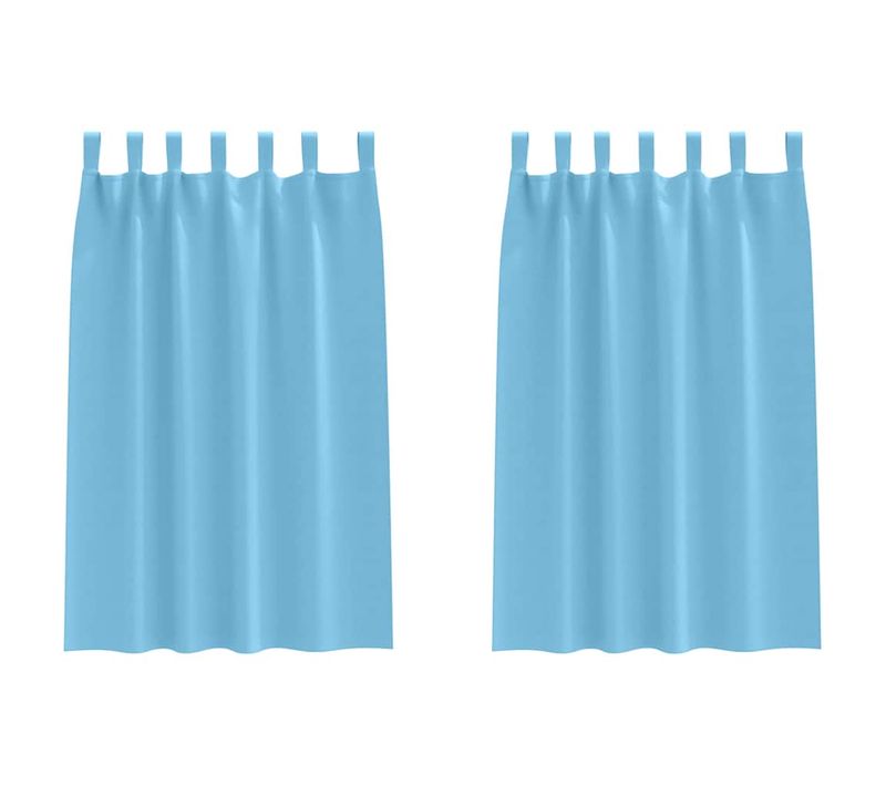 Lot de 2 Rideaux Occultants Bleu Clair Polyester 175 x140