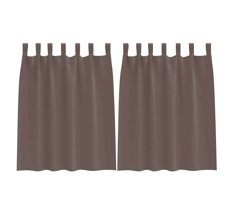 Lot de 2 Rideaux Occultants Marron Foncé Polyester 140x140