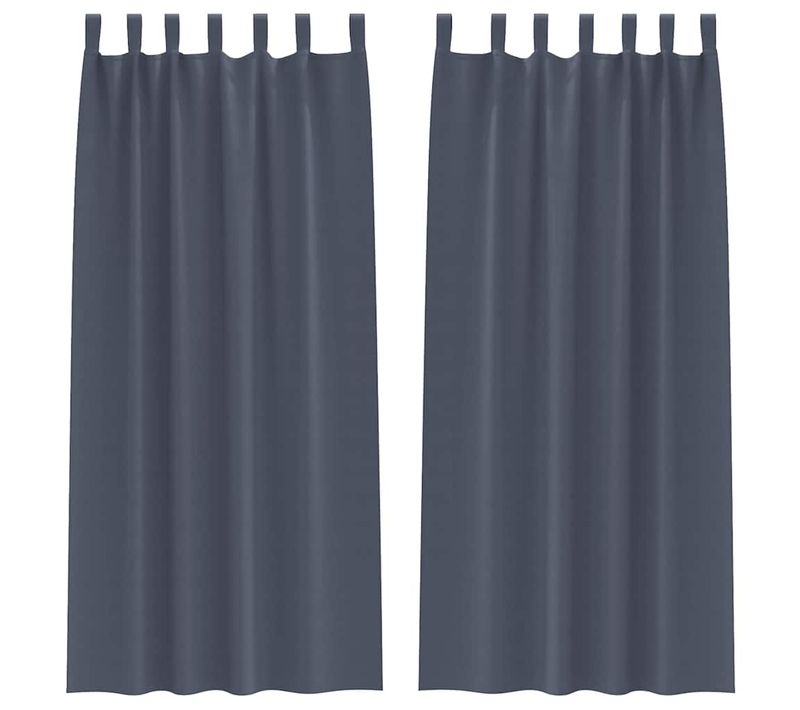 Lot de 2 Rideaux Occultants Anthracite Polyester 245x140