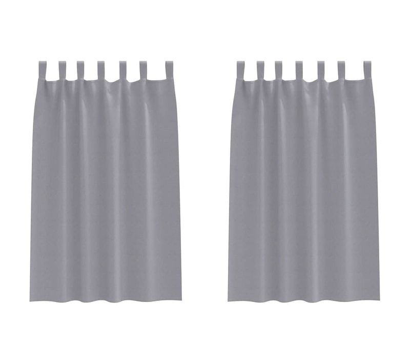 Lot de 2 Rideaux Occultants Gris Clair Polyester 175 x140