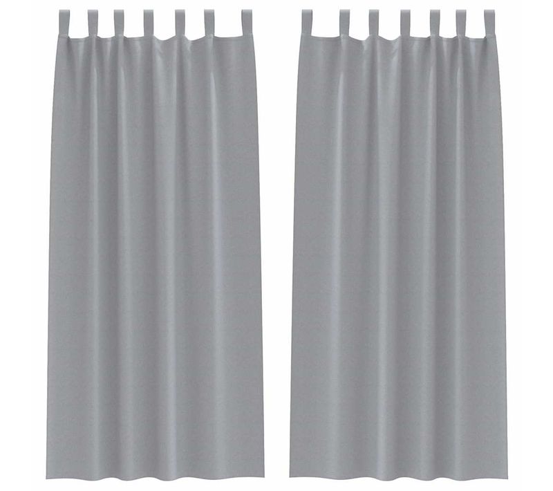 Lot de 2 Rideaux Occultants Gris Clair Polyester 260x140