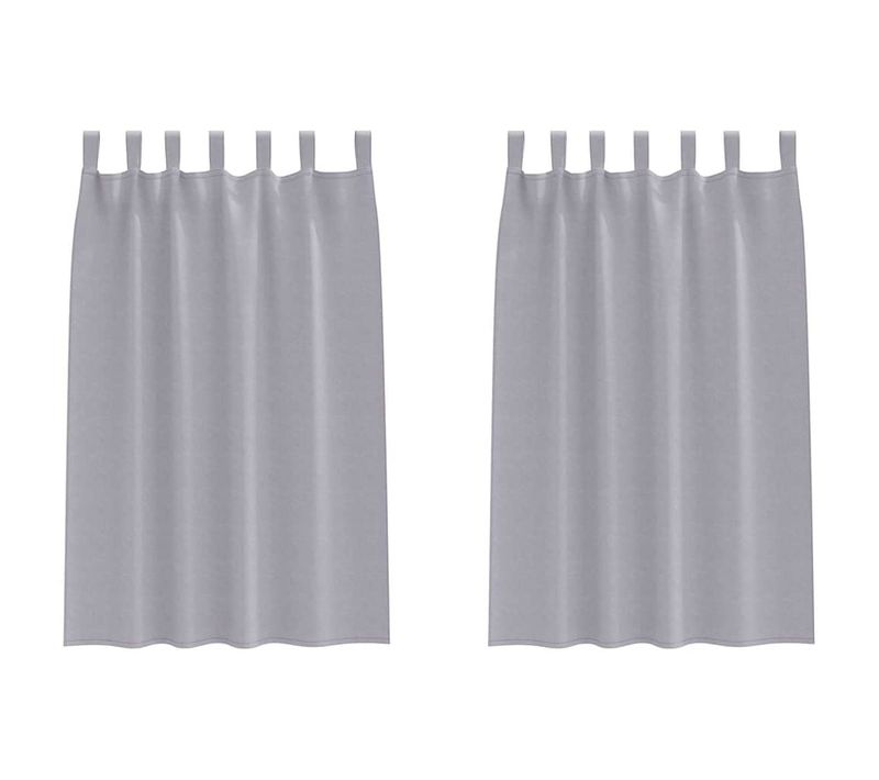 Lot de 2 Rideaux Occultants Gris Métal Polyester 175 x140