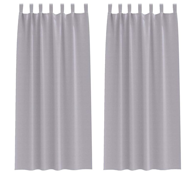 Lot de 2 Rideaux Occultants Gris Métal Polyester 260x140