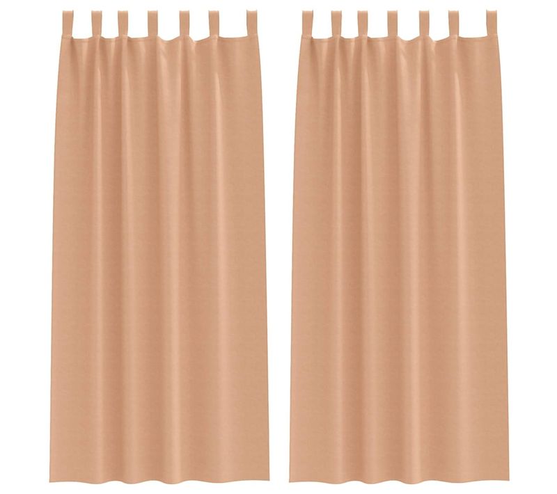 Lot de 2 Rideaux Occultants Marron Clair Polyester 260x140
