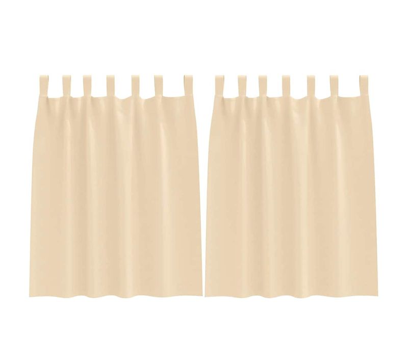 Lot de 2 Rideaux Occultants Crème Polyester 140x140