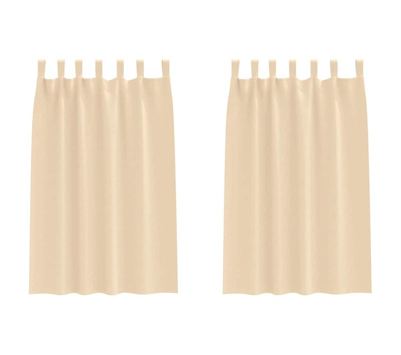 Lot de 2 Rideaux Occultants Crème Polyester 175 x140