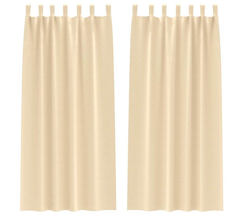 Lot de 2 Rideaux Occultants Crème Polyester 260x140