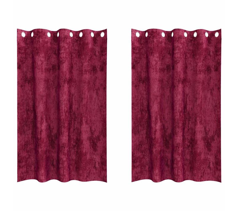 Rideau Avec Des Rideaux 2 Pièces Bordeaux 175 X 140 Cm Velours