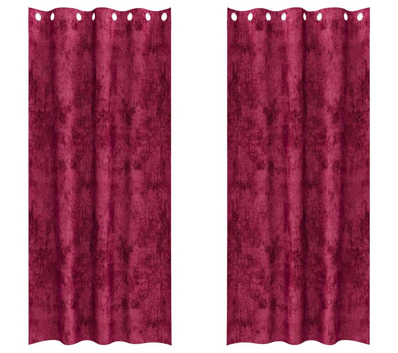 Rideau 2 Pièces Rouge Bordeaux 225 X 140 Cm Velours