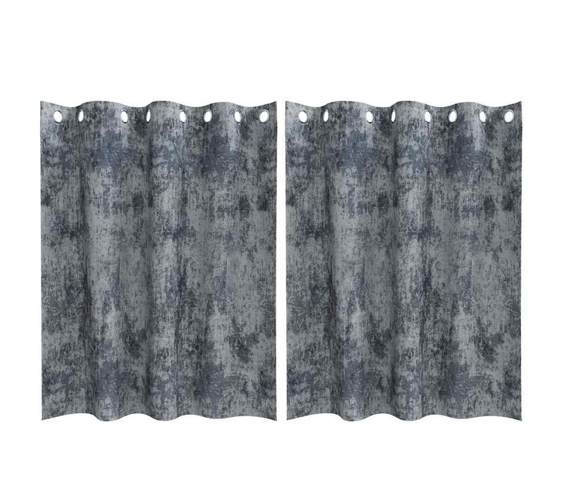 Rideaux En Velours 2 Pièces Gris Argenté 140 X 140 Cm Velours
