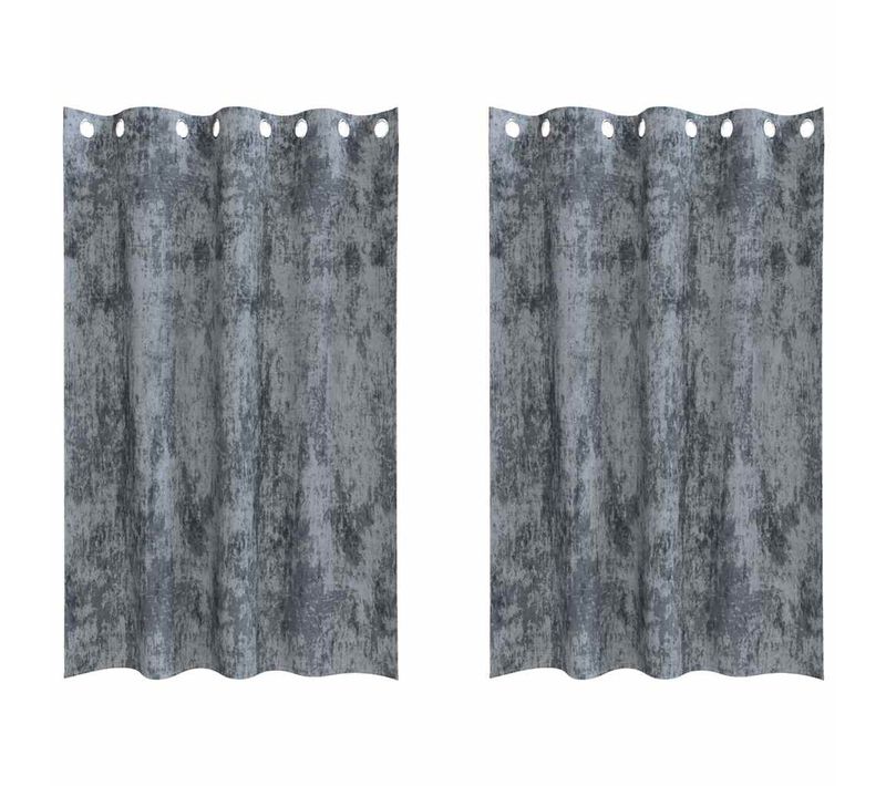 Rideau Avec Des Rideaux 2 Pièces Gris Argenté 175 X 140 Cm Velours