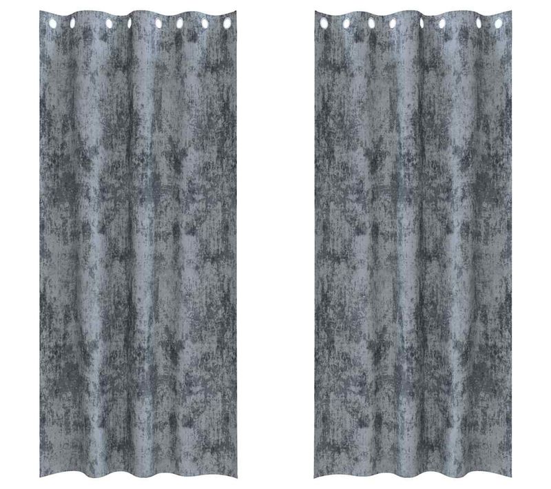 Rideaux En Velours 2 Pièces Gris Argenté 245 X 140 Cm Velours