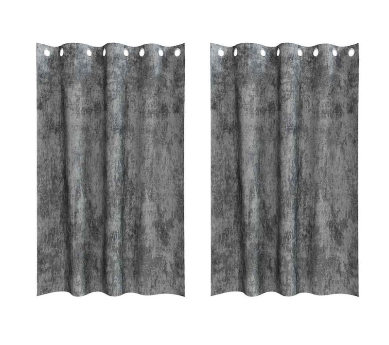 Rideaux En Velours 2 Pièces Gris 175 X 140 Cm Velours