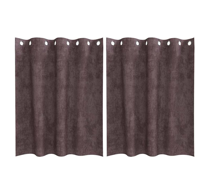 Rideaux En Velours 2 Pièces Marron 140 X 140 Cm Velours