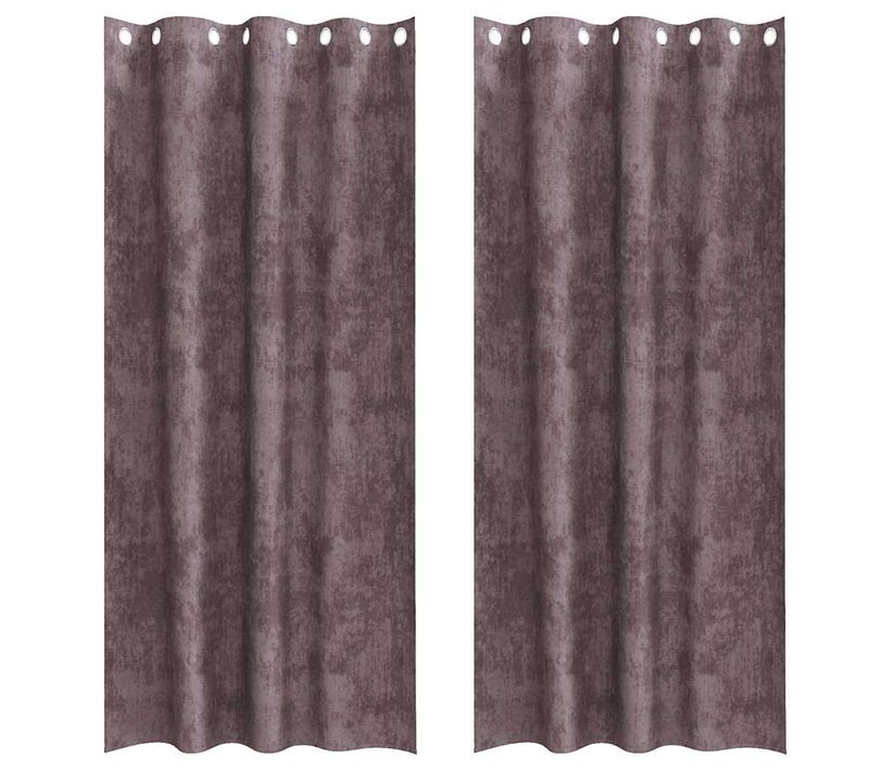 Rideaux En Velours 2 Pièces Marron 225 X 140 Cm Velours