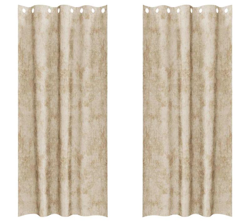 Rideaux En Velours 2 Pièces Crème 260 X 140 Cm Velours