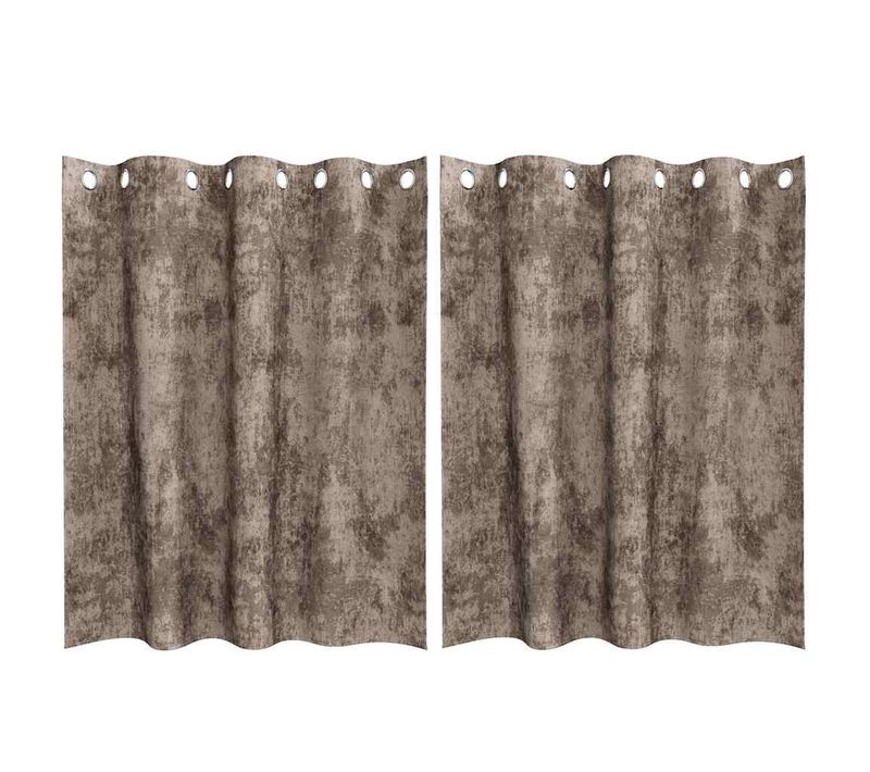 Rideaux En Velours 2 Pièces Cappuccino 140 X 140 Cm Velours