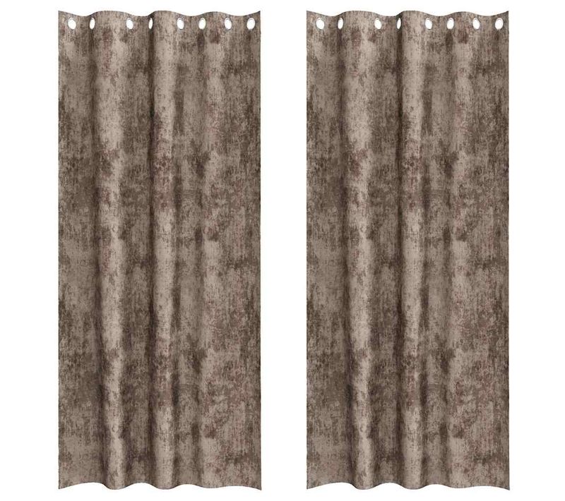 Rideaux En Velours 2 Pièces Cappuccino 260 X 140 Cm Velours