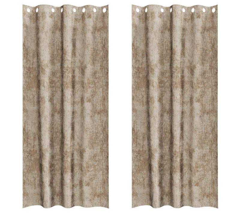 Rideaux En Velours 2 Pièces Champagne 225 X 140 Cm Velours