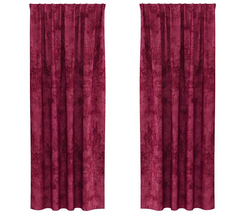 Rideau 2 Pièces Rouge Bordeaux 245 X 140 Cm Velours