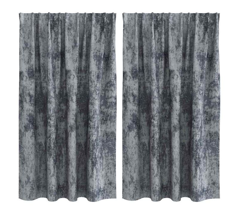 Rideaux En Velours 2 Pièces Gris Argenté 140 X 140 Cm Velours