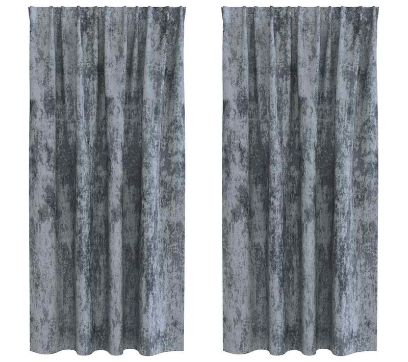 Rideaux En Velours 2 Pièces Gris Argenté 175 X 140 Cm Velours