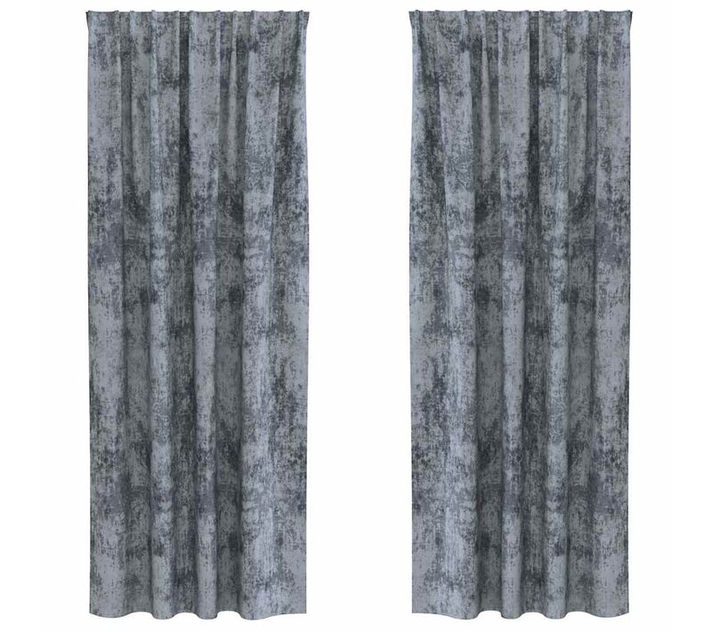 Rideau Avec Des Rideaux 2 Pièces Gris Argenté 245 X 140 Cm Velours