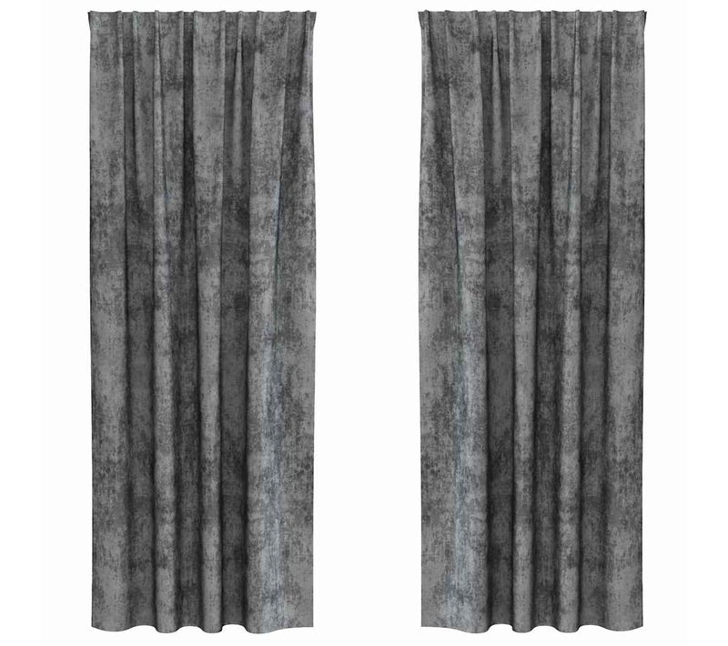 Rideaux En Velours 2 Pièces Gris 225 X 140 Cm Velours
