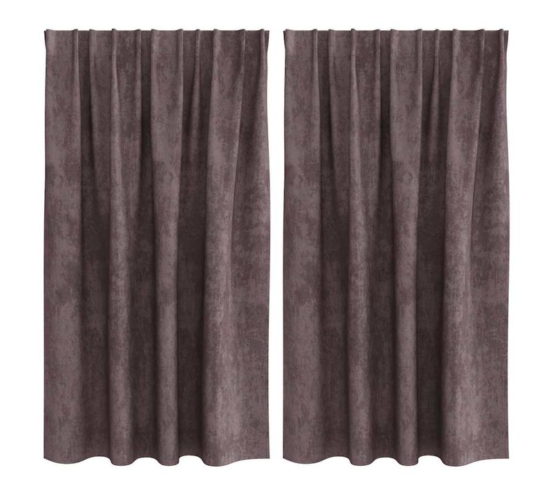 Rideaux En Velours 2 Pièces Marron 140 X 140 Cm Velours