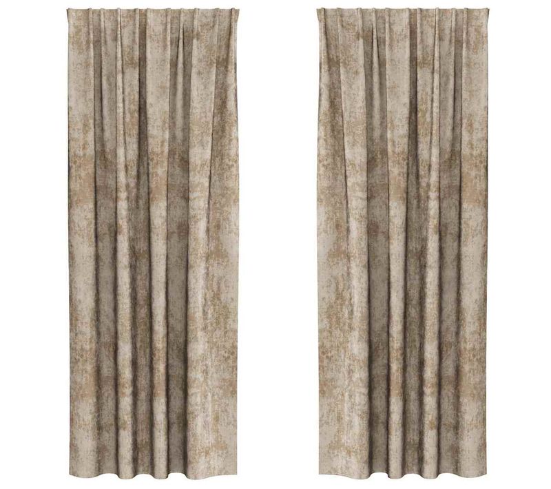 Rideaux En Velours 2 Pièces Champagne 260 X 140 Cm Velours