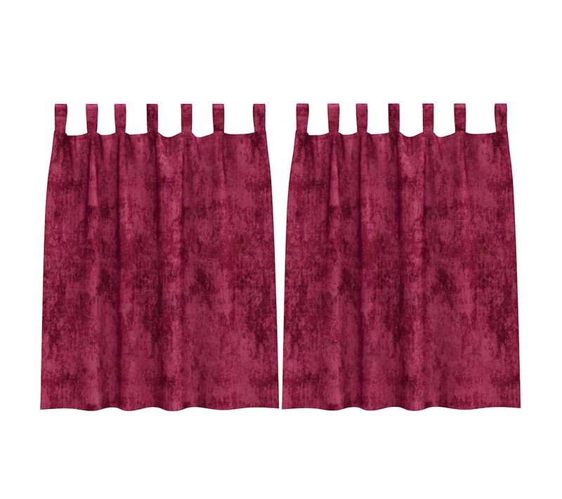 Rideau Avec Des Rideaux 2 Pièces Bordeaux 140 X 140 Cm Velours
