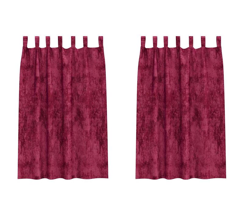 Rideau 2 Pièces Rouge Bordeaux 175 X 140 Cm Velours