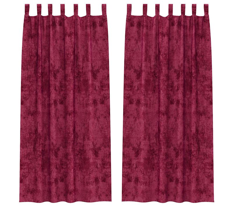 Rideau 2 Pièces Rouge Bordeaux 225 X 140 Cm Velours