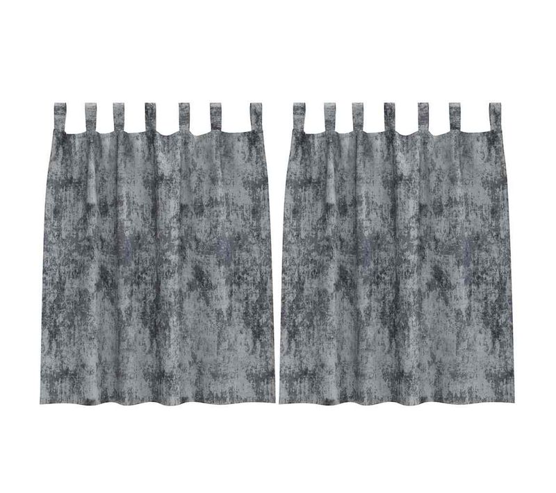 Rideaux En Velours 2 Pièces Gris Argenté 140 X 140 Cm Velours