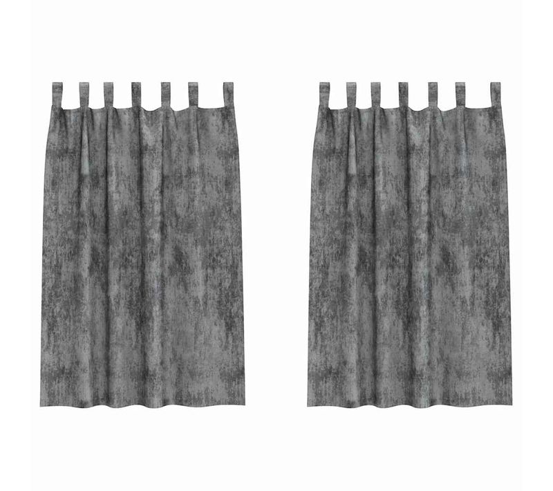 Rideaux En Velours 2 Pièces Gris 175 X 140 Cm Velours