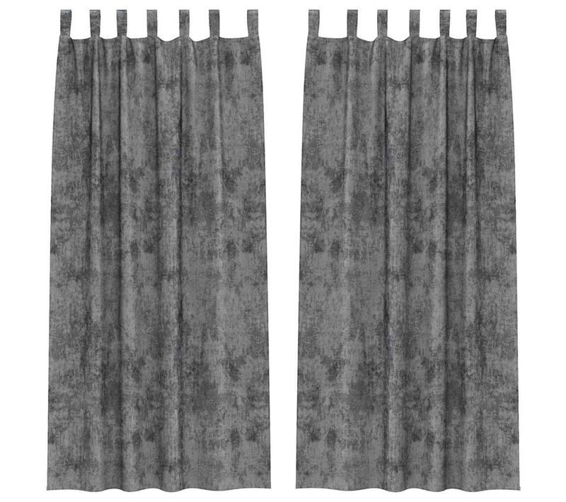 Rideaux En Velours 2 Pièces Gris 260 X 140 Cm Velours