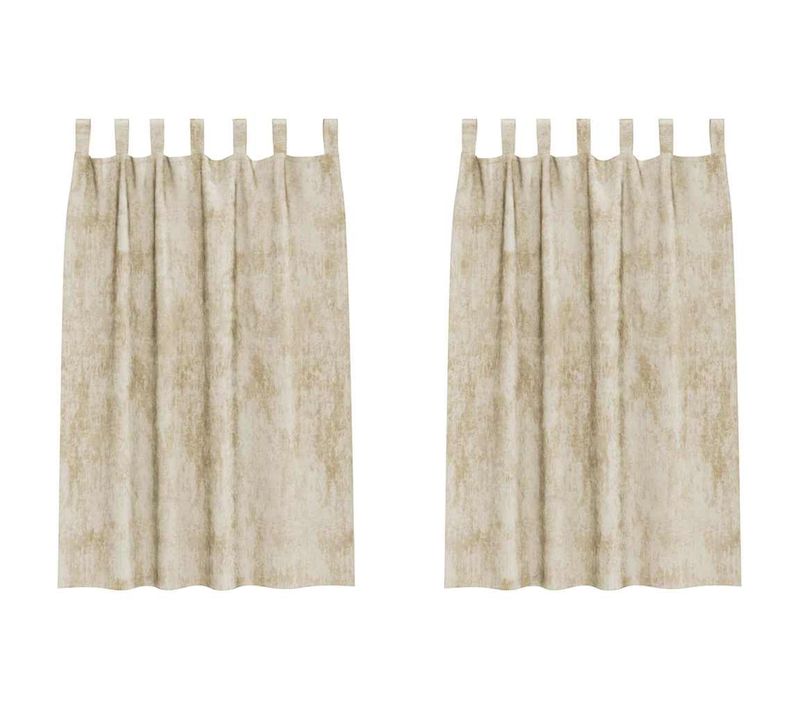 Rideau Avec Des Rideaux 2 Pièces Crème 175 X 140 Cm Velours