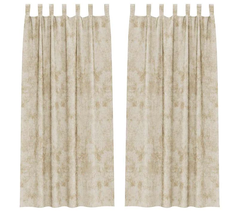 Rideaux En Velours 2 Pièces Crème 260 X 140 Cm Velours