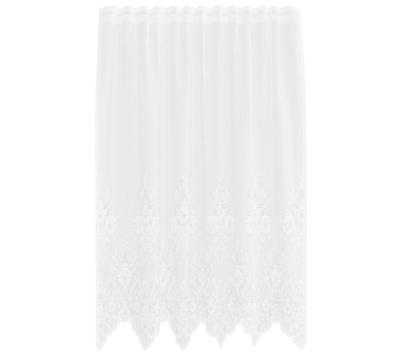 Rideau En Dentelle Floral Blanc 180 X 150 Cm Polyester