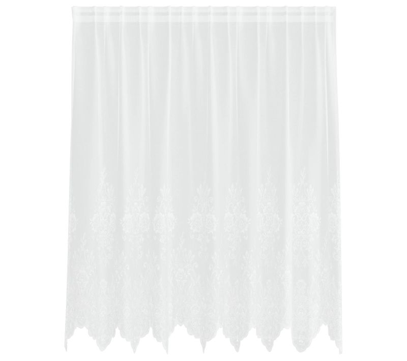 Rideau En Dentelle Floral Blanc 180 X 200 Cm Polyester